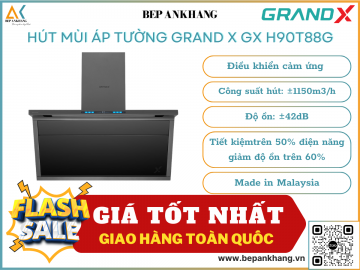 Hút mùi áp tường Grand X GX H90T88G - Made in Malaysia